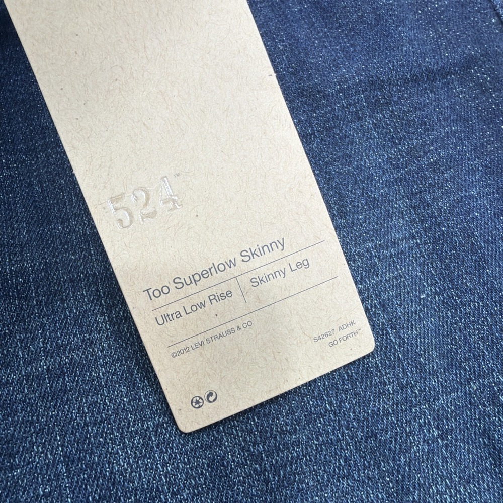 Levi's 524 Super Low Skinny Dark Wash Women's 3 M Blue Denim Stretch Slim New!! - Picture 4 of 11